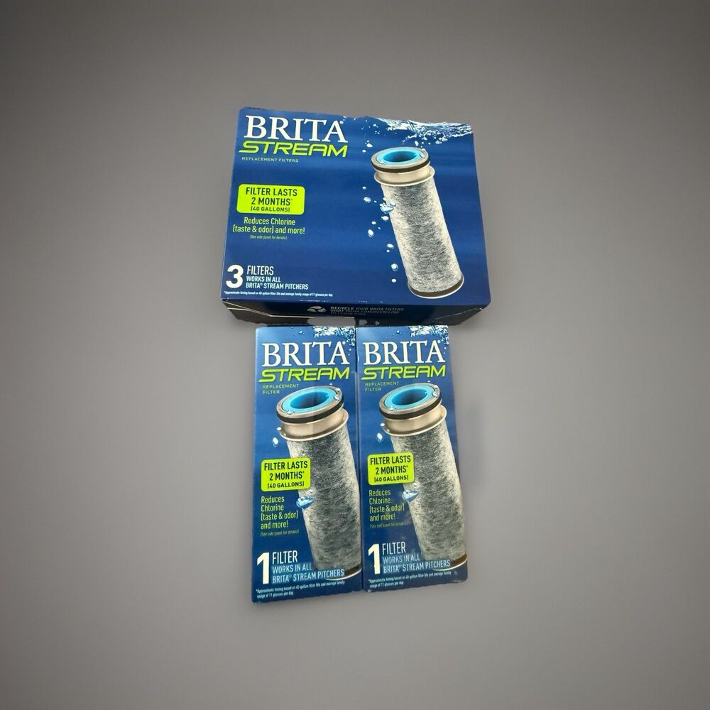 NEW SEALED BOXES Genuine Brita Stream Replacement Water Filters 5 Filters